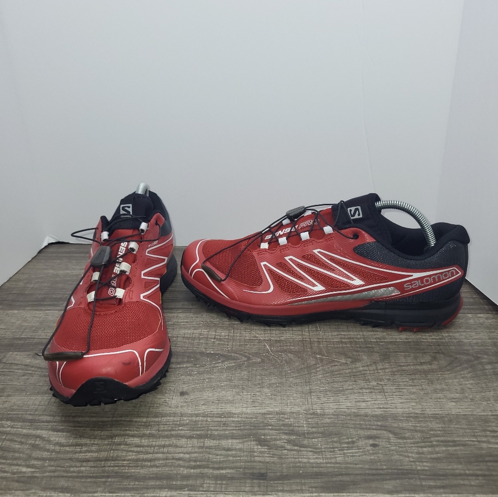 Salomon Sense Pro Trail Running Shoes Red Men’s Size 10 Hiking Outdoors